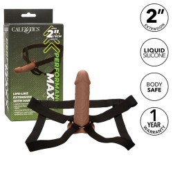 extension performance maxx réaliste avec harnais peau marron