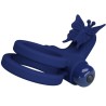 jamele double anneau avec vibration & stimulateur de papillon bleu