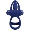 mat double anneau avec vibration & stimulateur bleu
