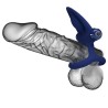 mat double anneau avec vibration & stimulateur bleu
