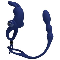 ayad anneau vibrateur lapin avec plug bleu