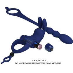 ayad anneau vibrateur lapin avec plug bleu