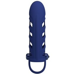 altaf anneau vibrateur avec gaine en silicone bleu