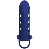 altaf anneau vibrateur avec gaine en silicone bleu