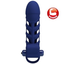 altaf anneau vibrateur avec gaine en silicone bleu
