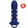 altaf anneau vibrateur avec gaine en silicone bleu