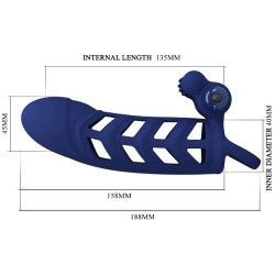altaf anneau vibrateur avec gaine en silicone bleu