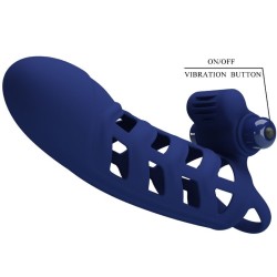 altaf anneau vibrateur avec gaine en silicone bleu