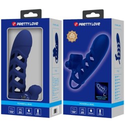 altaf anneau vibrateur avec gaine en silicone bleu