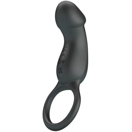 trae anneau vibrant avec stimulateur noir