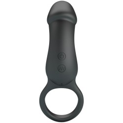 trae anneau vibrant avec stimulateur noir