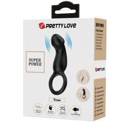 trae anneau vibrant avec stimulateur noir