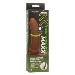 maxx thick double pénétrateur 10 vibrations marron